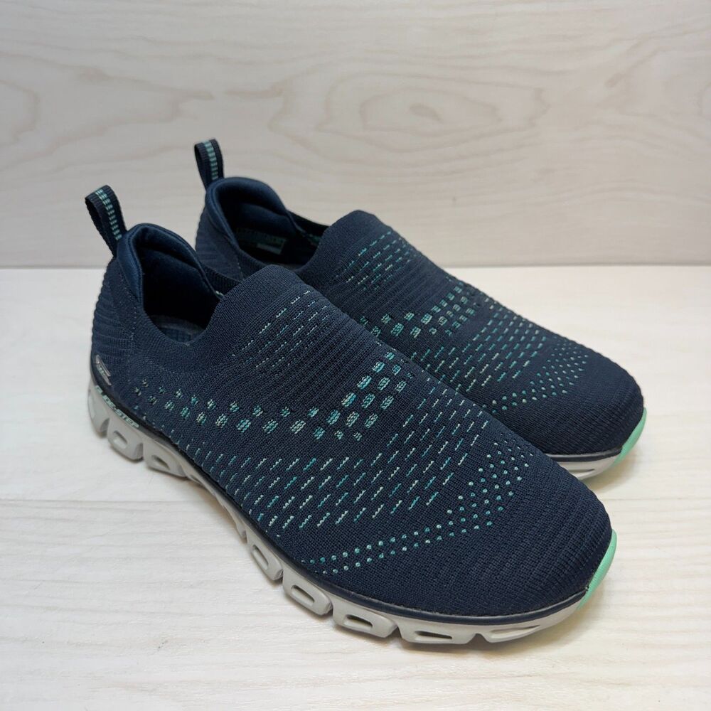 SKECHERS Glide-Step Oh So Sneakers Women's Size 7 Blue Stretch Fit Walking Shoes